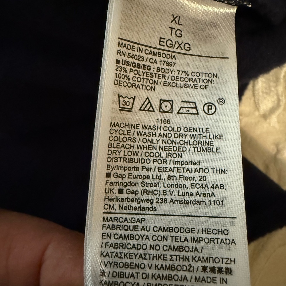 Gap Long sleeve Navy Top US XL - Picture 4 of 5